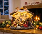 Decoration MagicHome Christmas, Nativity Scene, 21 LED warm white, 3xAA, indoor, 36x15x29 cm