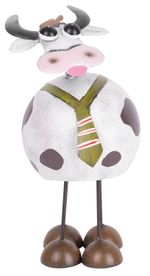 Dekorácia MagicHome Mecco, Krava, plech, kývajúca, 16x13x28 cm