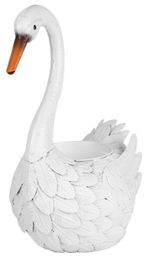 Dekorácia MagicHome Mecco, Labuť, plech kvetináč, 35x18x43 cm