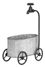 Dekoracia MagicHome Mecco 5021, Vanička na kolesách, 44 cm, plech