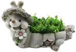 Decoration Gecco 4007, Snail with flowerpot, magnesium, 46x22x28 cm