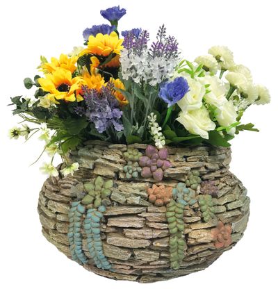 Decoration Gecco 60, Flowerpot, magnesium, 43x43x22 cm