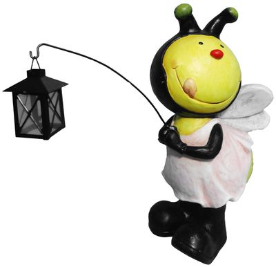 Decoration Gecco 8620, Bee with lantern, magnesium, 25x23x49 cm