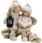 Decoration Gecco 9014, Boy and girl, magnesium, 32.5x20.5x35 cm