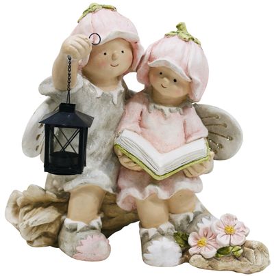 Decoration Gecco 9014, Boy and girl, magnesium, 32.5x20.5x35 cm
