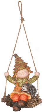 Decoration MagicHome Nature, Girl Sitting on Pinecone, ceramic, 33x26x43 cm