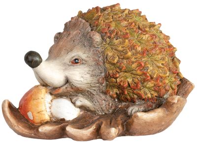 Decoration MagicHome Nature, Hedgehog with a mushroom, ceramics, 36,50x24,50x23,50 cm