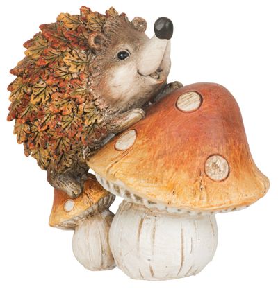 Decoration MagicHome Nature, Hedgehog on a mushroom, ceramics, 12,5x8x12 cm