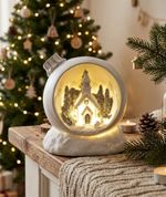 Decoration MagicHome Christmas, Christmas Ball, LED warm white, polyresin, 2xAAA, indoor, 10.50x9x11