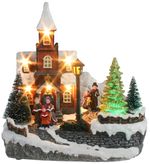 Decoration MagicHome Christmas, Church, 8 LED color changing, with melodies, 3xAA, indoor, 21x14.50x