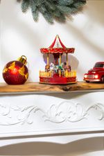 Dekorácia MagicHome Vianoce, Kolotoč, 4 LED meniace farby, s melódiami, 3xAA, interiér, 18,30x20x23,50 cm