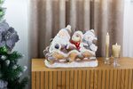 Decoration MagicHome Christmas, Santa, reindeer and snowman on sleigh, ceramic, 45x23x34.50 cm