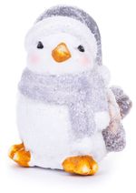 Decoration MagicHome Christmas, Female bird, gray scarf, terracotta, 13,80x9x12,80 cm