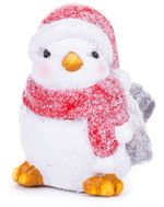 Decoration MagicHome Christmas, Female Bird, burgundy scarf, terracotta, 13.80x9x12.80 cm