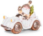 Decoration MagicHome Christmas, Santa in car, retro, ceramic, 46.50x19.50x31.50 cm