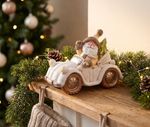 Decoration MagicHome Christmas, Santa in car, retro, ceramic, 46.50x19.50x31.50 cm