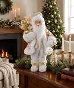Decoration MagicHome Christmas, Santa, textile, gold, 28x37x80 cm