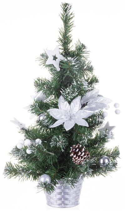 Christmas Tree MagicHome Christmas, decorated, silver, flower, 30 cm