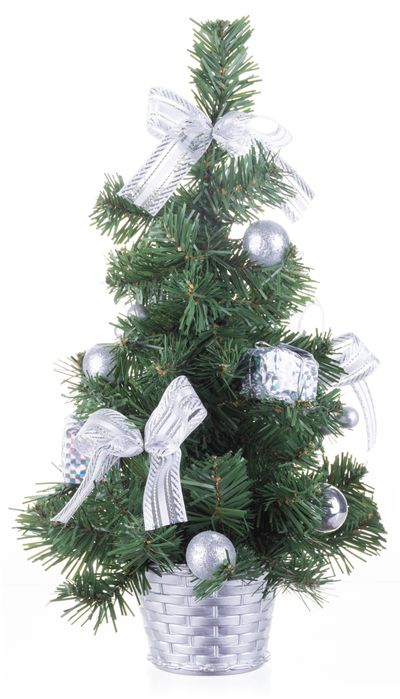 Christmas Tree MagicHome Christmas, decorated, silver, bow 30 cm