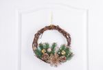 Wreath MagicHome Christmas, natural, hanging, 30 cm