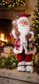 Decoration MagicHome Christmas, Santa standing, red, 46 cm