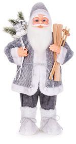 Decoration MagicHome Christmas, Santa standing, with skis, 60 cm