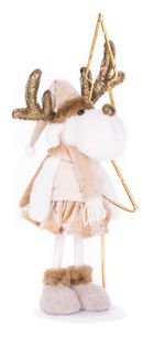 Decoration MagicHome Christmas, LED Reindeer doe on plate, 50 cm, steady/flashing light