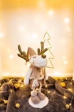Dekoráció MagicHome Vianoce, LED rénszarvas nőstény táblán, 50 cm, világítás/villogás