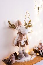 Decoration MagicHome Christmas, LED Reindeer doe on plate, 50 cm, steady/flashing light