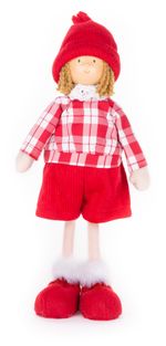 Decoration MagicHome Christmas, Boy in plaid shirt, 32 cm