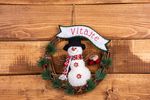 Dekorácia MagicHome Vianoce, Veniec Snehuliak, 37 cm