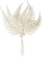 Vetvička MagicHome Vianoce, papraď, biela, 19 cm