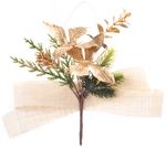 Branch MagicHome Christmas, with butterflies and jute ribbon, gold, 19 cm