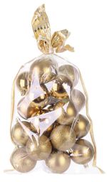 Globes MagicHome Christmas, 20 pcs, 6 cm, gold, on the Christmas tree