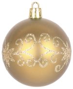 Gömbök MagicHome Karácsony, 20 db, 6 cm, arany, karácsonyfára