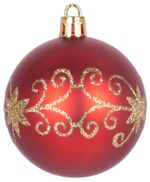 MagicHome karácsonyi gömbök, 20 db, 6 cm, piros, karácsonyfára