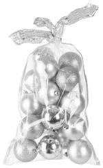 Gömbök MagicHome Karácsony, 20 db, 6 cm, ezüst, karácsonyfára