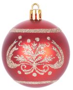 Balls MagicHome Christmas, 9 pcs, red with ornament, for Christmas tree, 6 cm