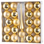 Gömbök MagicHome Karácsony, készlet, 21 db, 6 cm, arany, csúcs, karácsonyfára