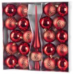 Balls MagicHome Christmas, set, 21 pcs, 6 cm, red, spike, for Christmas tree
