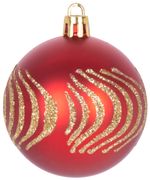 Gömbök MagicHome Karácsony, készlet, 21 db, 6 cm, piros, csúcs, karácsonyfára