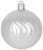 Gömbök MagicHome Karácsony, készlet, 21 db, 6 cm, ezüst, csúcs, karácsonyfára