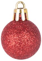 Gömbök MagicHome Karácsony, 12 db, 3 cm, piros, karácsonyfára