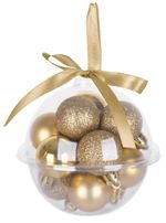 Gömbök MagicHome Karácsony, 12 db, 3 cm, arany, karácsonyfára