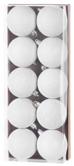 Balls MagicHome Christmas, 10 pcs, white, for Christmas tree, 6 cm
