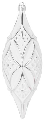 Decoration MagicHome Christmas, silver, for Christmas tree, 2 pcs, 16 cm