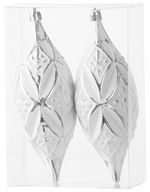Decoration MagicHome Christmas, silver, for Christmas tree, 2 pcs, 16 cm