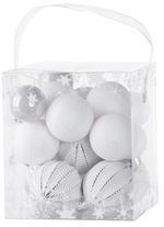 Gömbök MagicHome Karácsony, 31 db, fehér - ezüst, vegyes, karácsonyfára, 6-3 cm