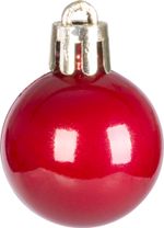 Gömbök MagicHome Karácsony, 24 db, készlet, piros, karácsonyfára, 3 cm