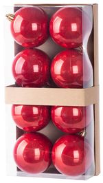 Balls MagicHome Christmas, 8 pcs, red, for Christmas tree, 7 cm
